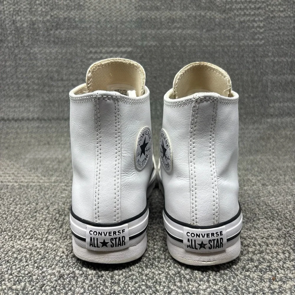 Converse Chuck Taylor All Star Lift Platform High Top Leather Kids Size 4 White